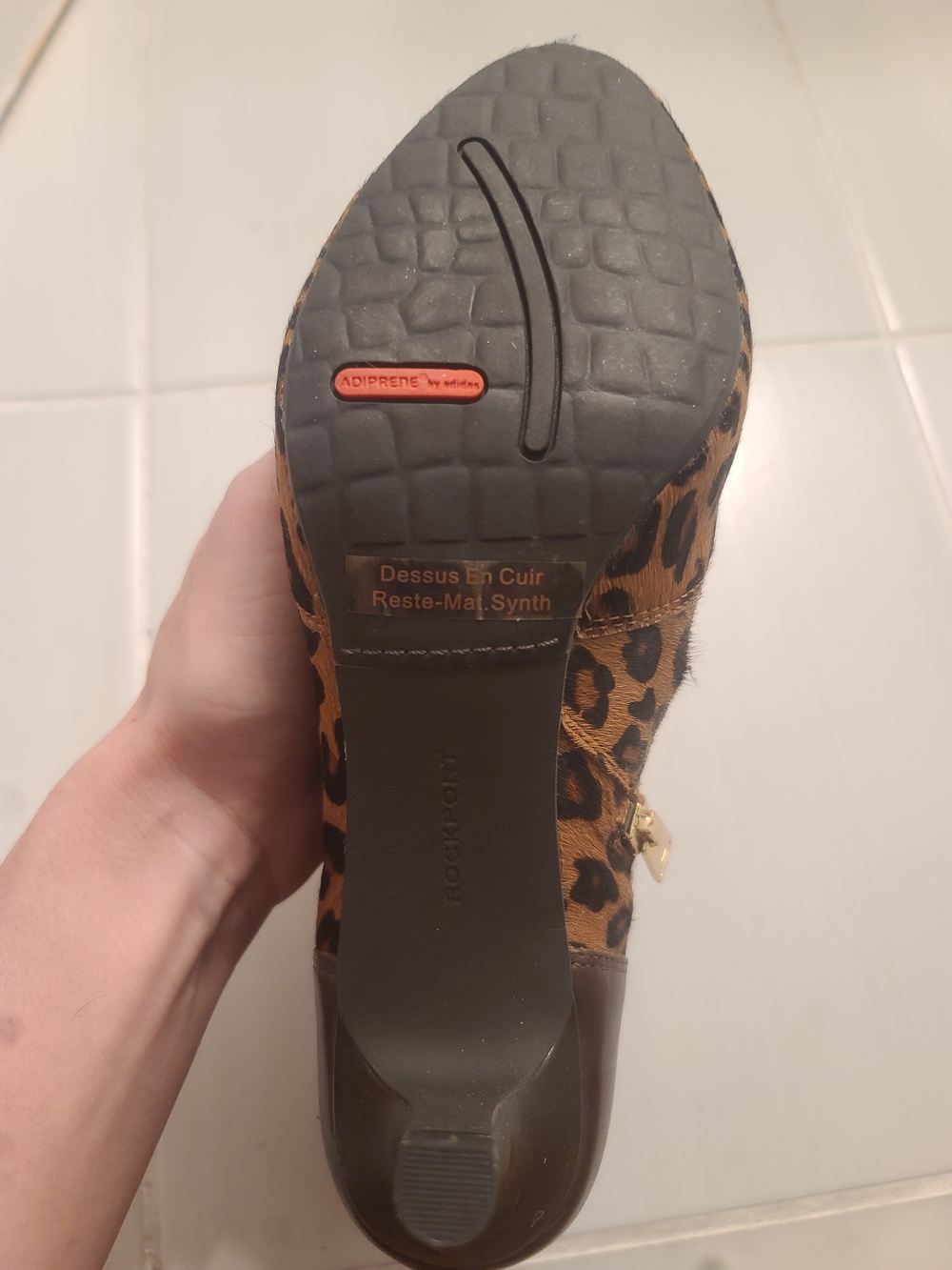 Rockport Leopard Print Ankle Booties with 2.5 Inch Heel & Gold Accents - Picture 3 of 11